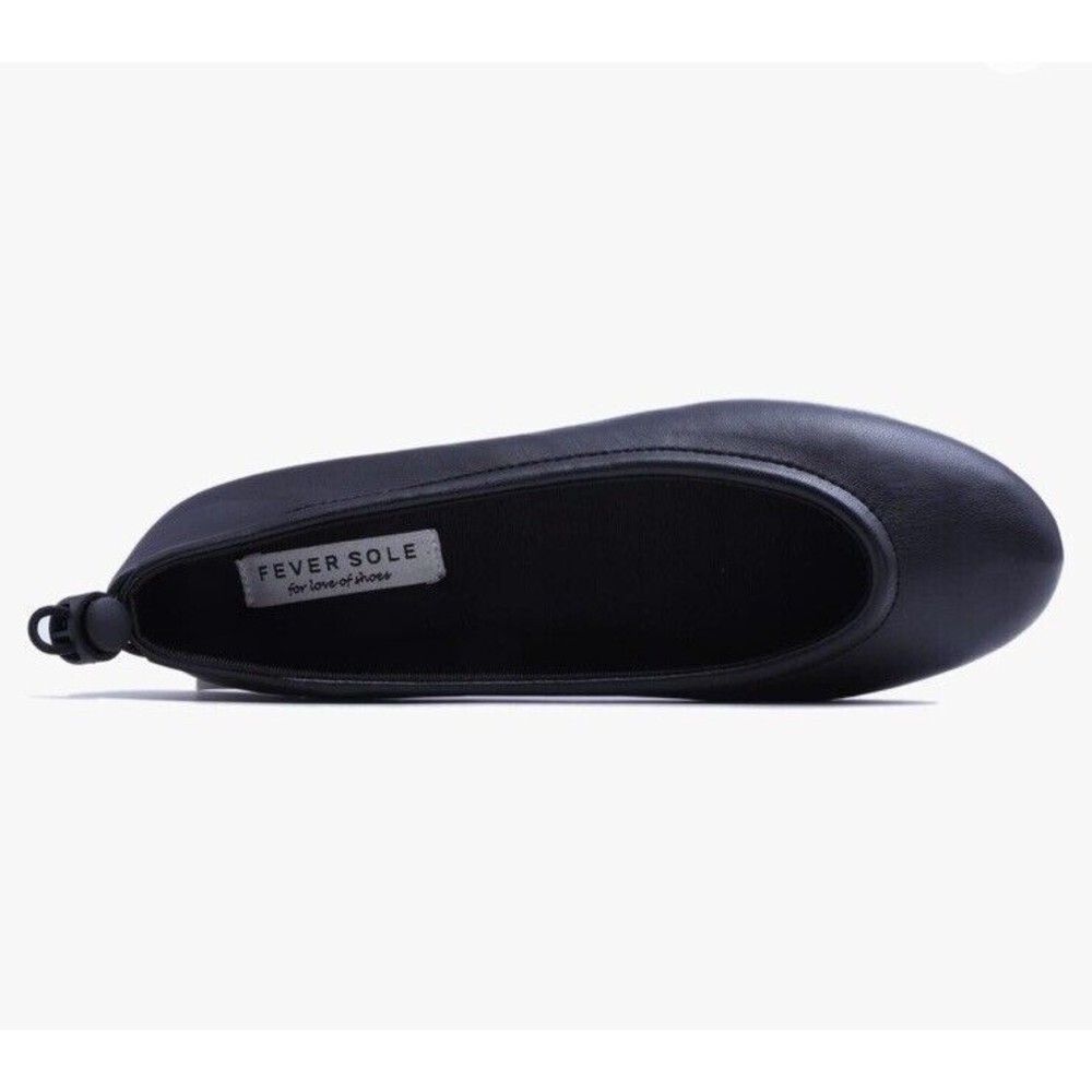 FEVERSOLE Women Size 6 Shoes Soft Cushion Black Elastic Adjustable Ballet - Picture 2 of 12
